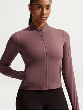 Nike Mauve Zip-Up Long Sleeve Top